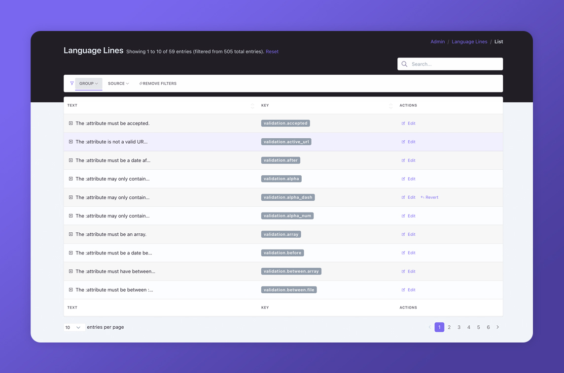 Backpack TranslationManager