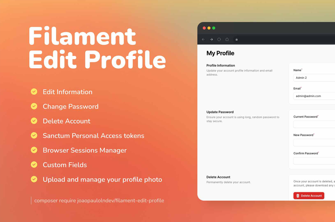 Filament Edit Profile