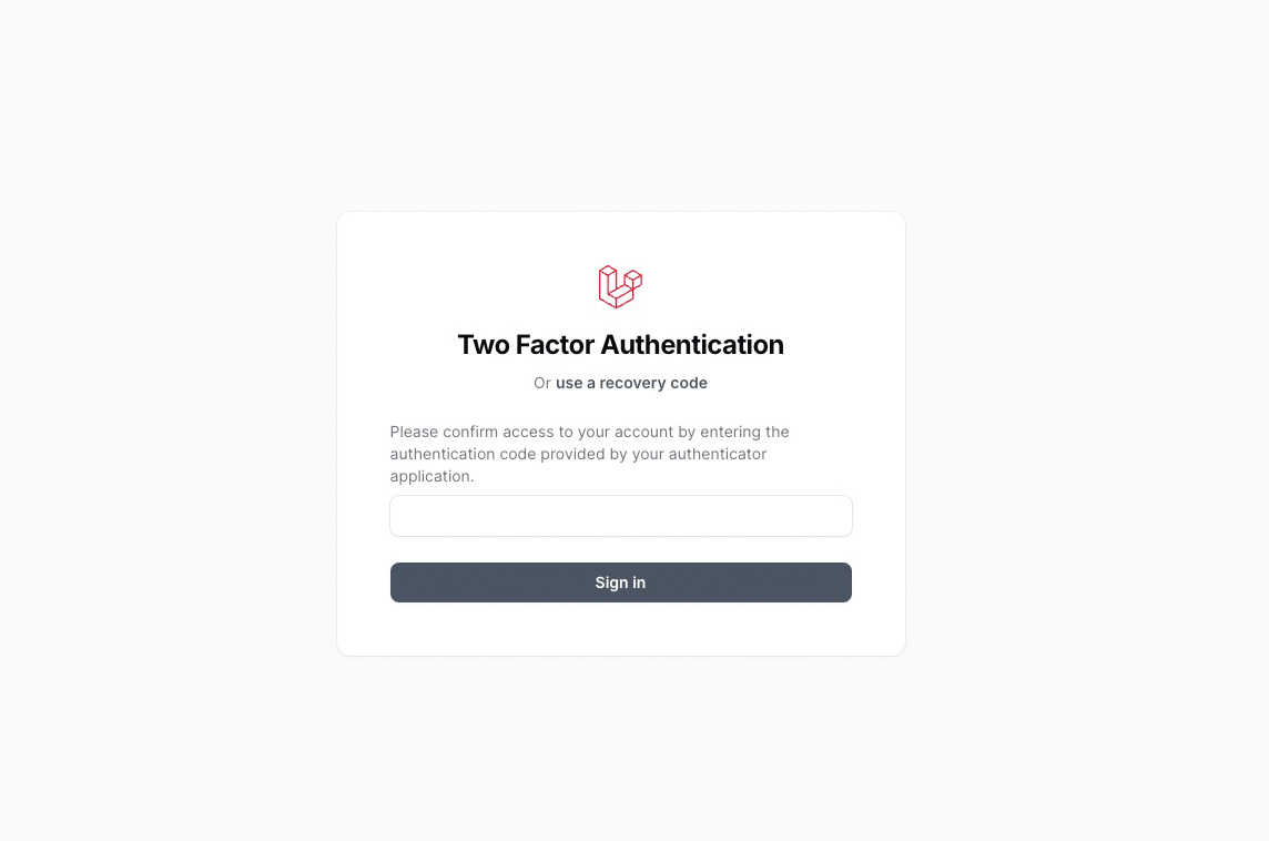 Filament Two Factor Authentication