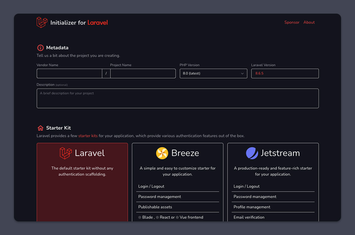 Initializer for Laravel