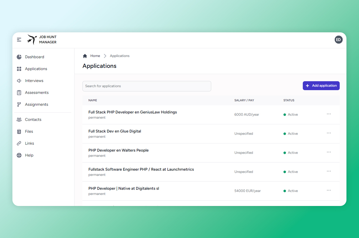 Job Hunt Manager