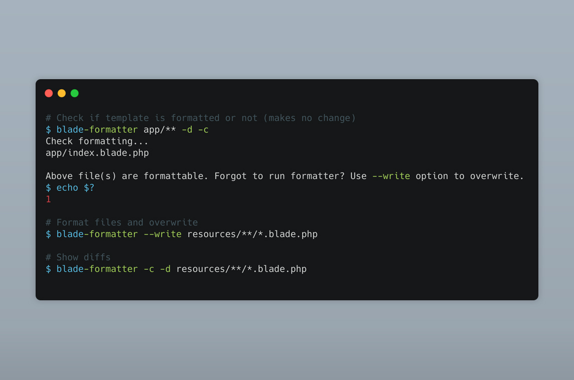 Laravel Blade Formatter