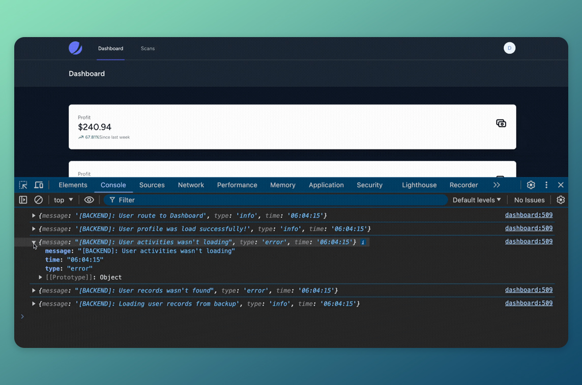 Laravel Console Log