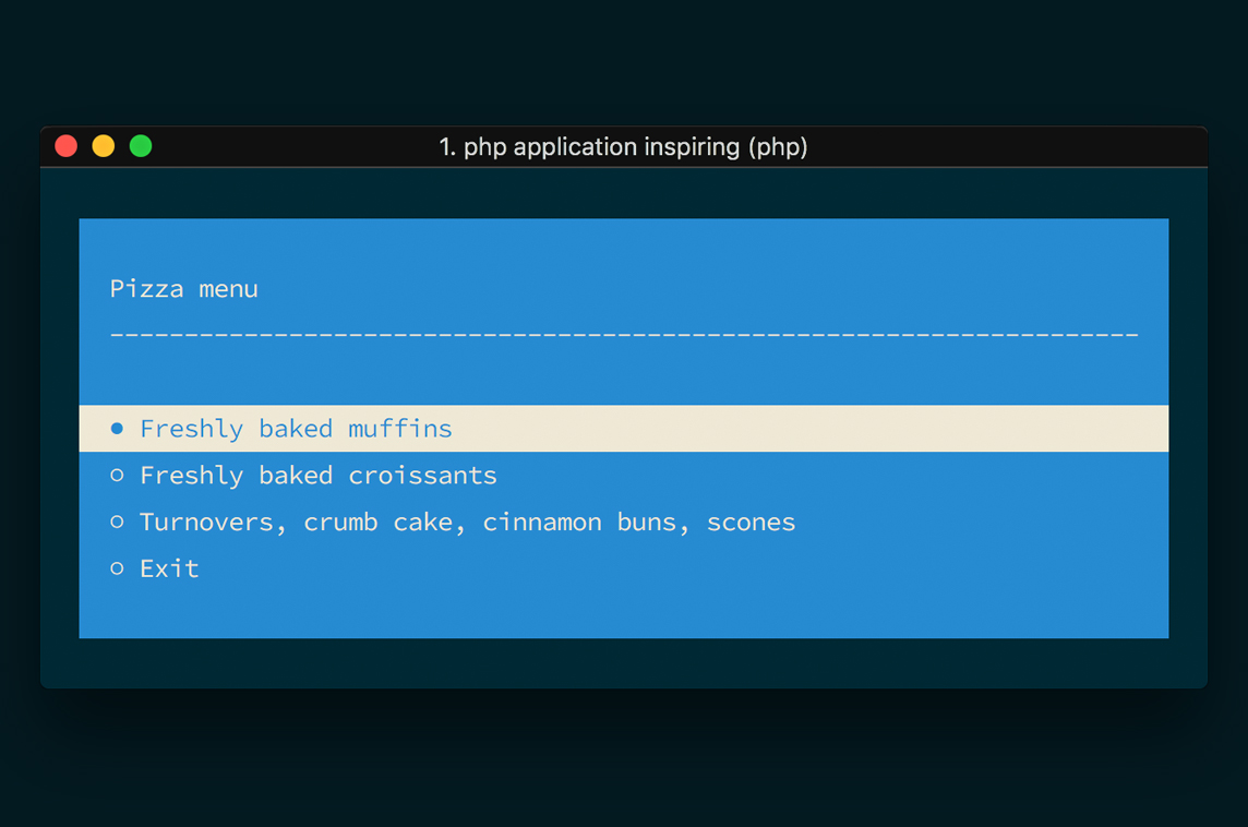 Laravel Console Menu