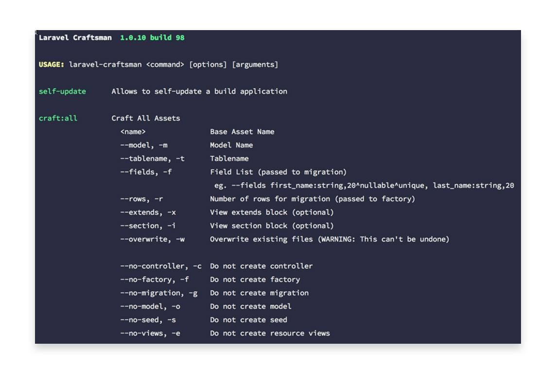 Laravel Craftsman
