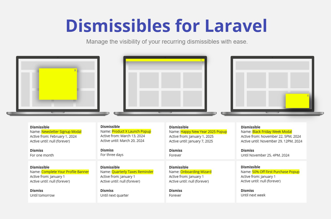 Laravel Dismissibles