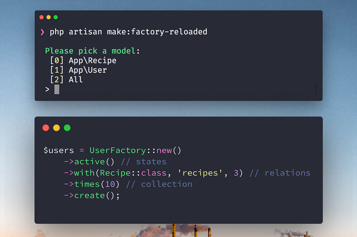 Laravel Factories Reloaded