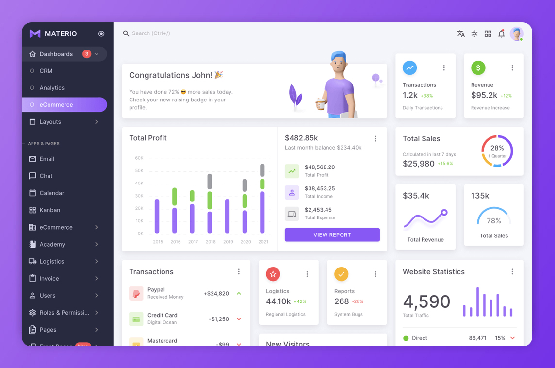 Materio Bootstrap+Laravel Admin