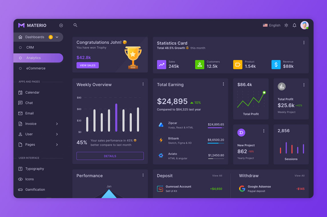 Materio Vue+Laravel Admin