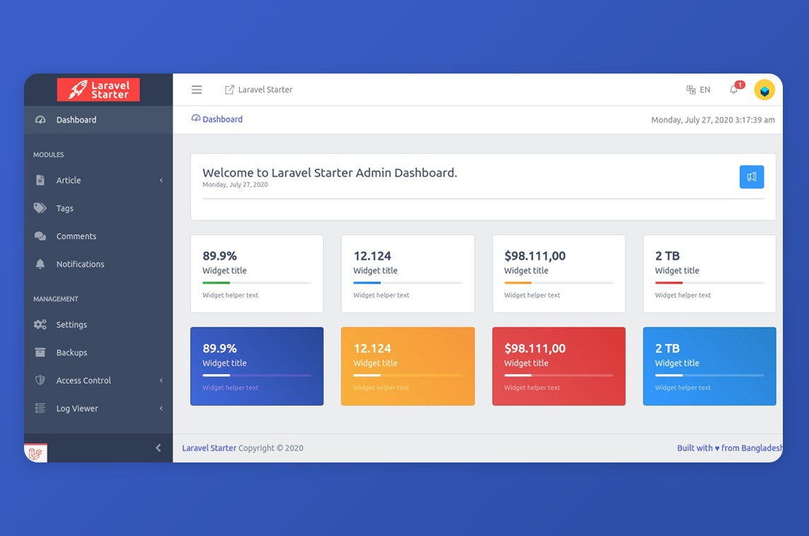 Nasirkhan's Laravel Starter