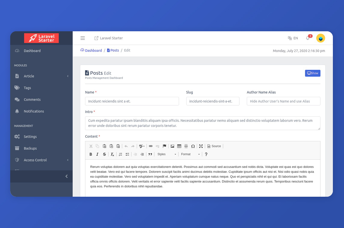 Nasirkhan's Laravel Starter