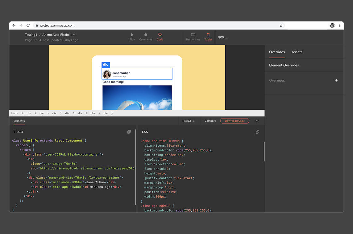 Anima for React