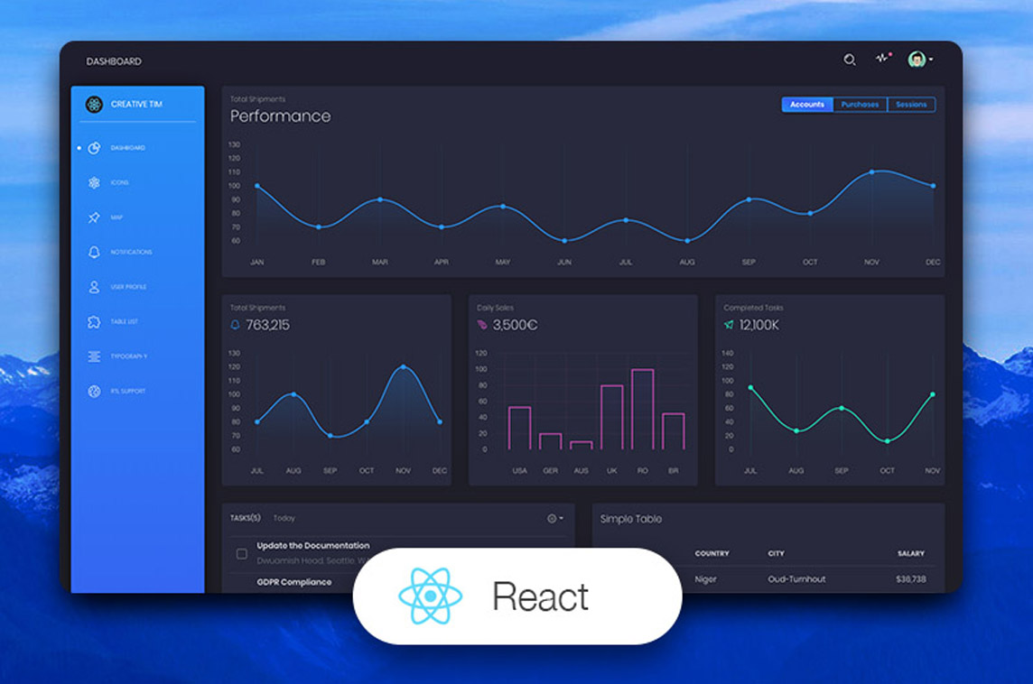 Black Dashboard React