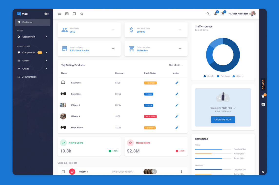 MatX React Admin