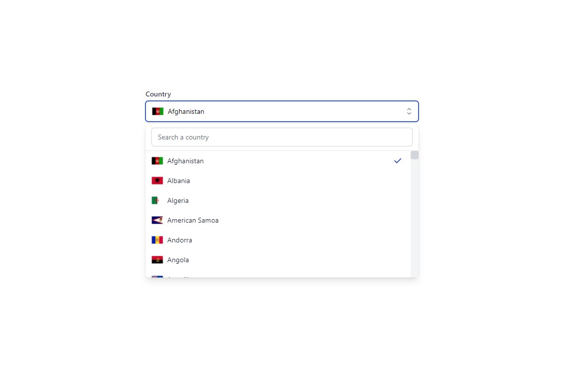 React Country Select