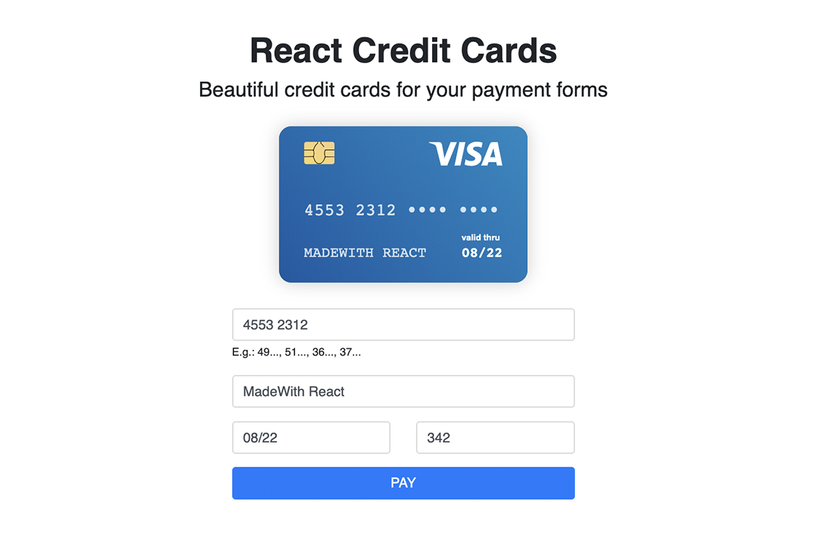 React Credit Cards