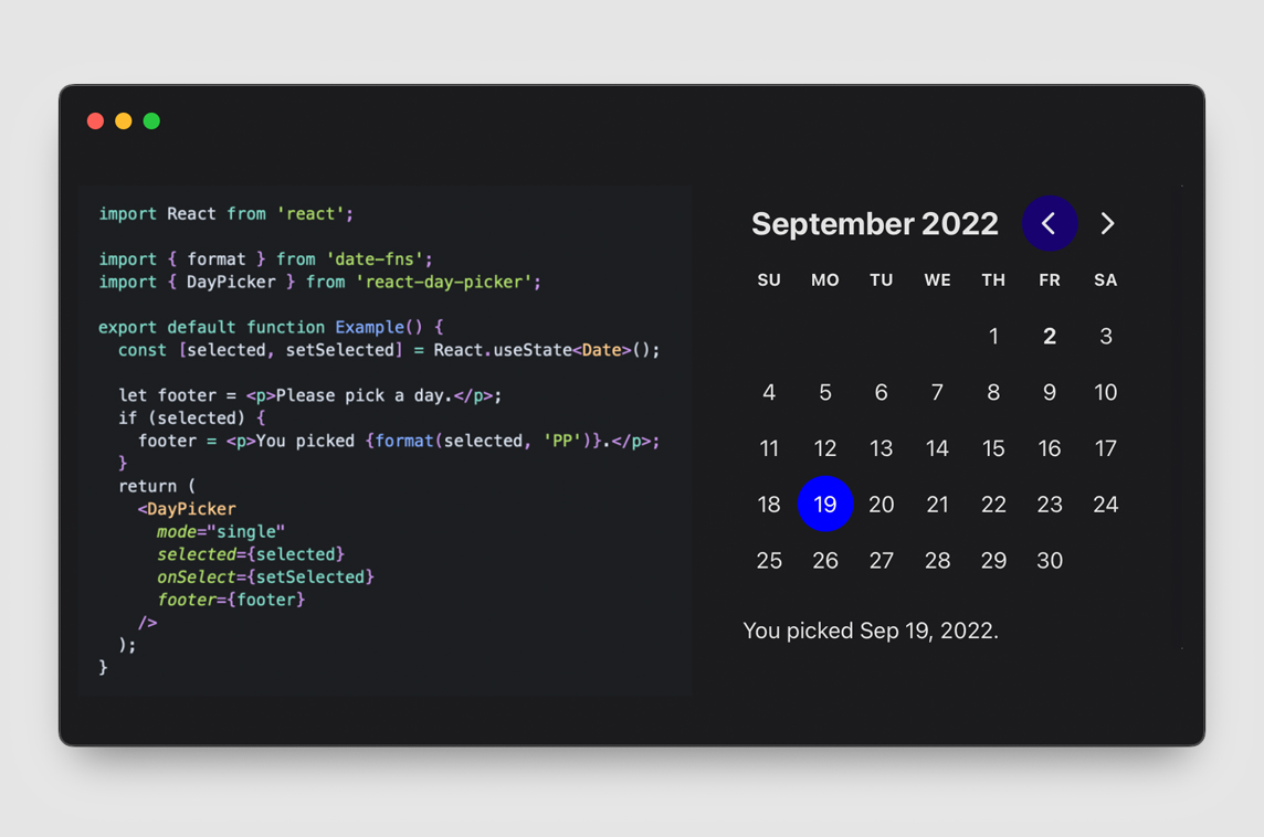 React Day Picker