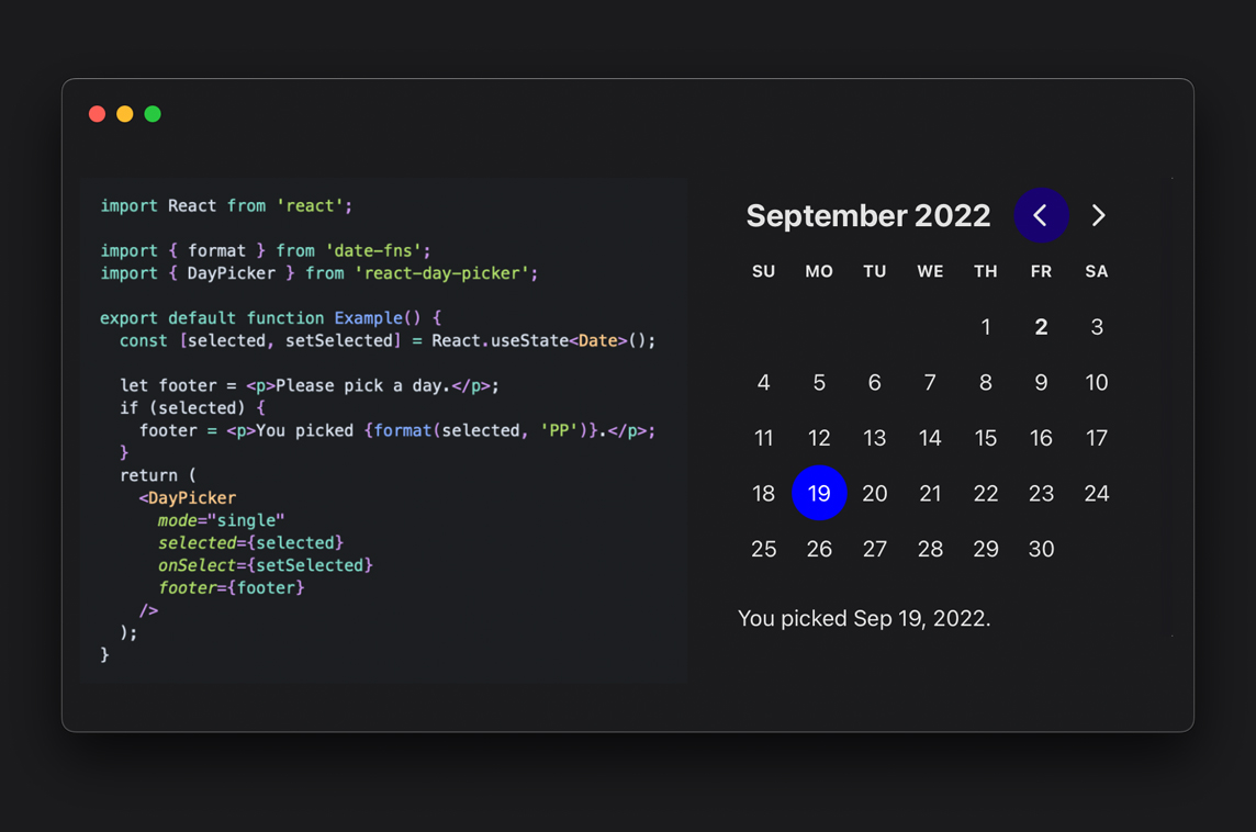 React DayPicker