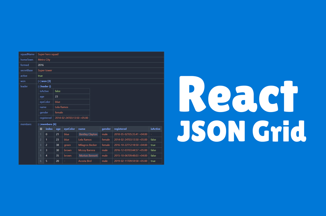 React JSON Grid