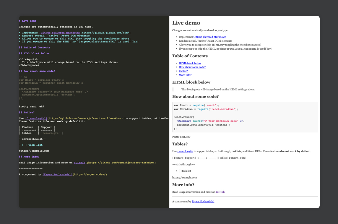 React Markdown