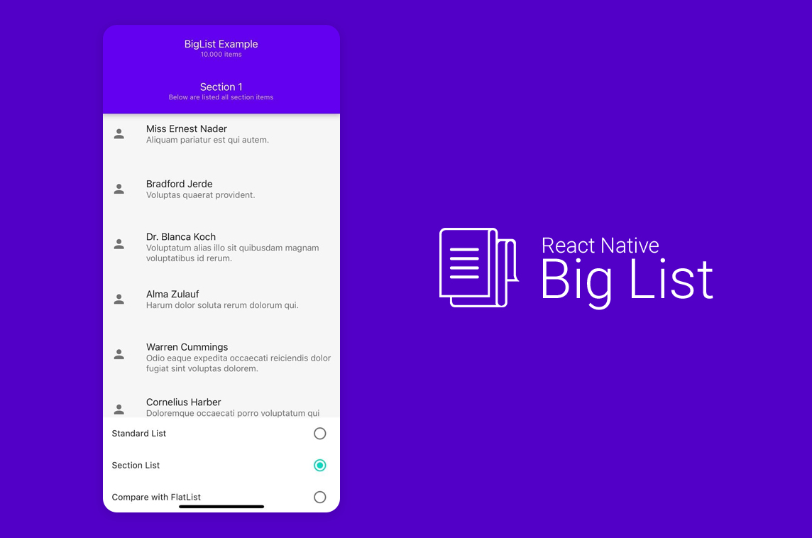 React Native Big List