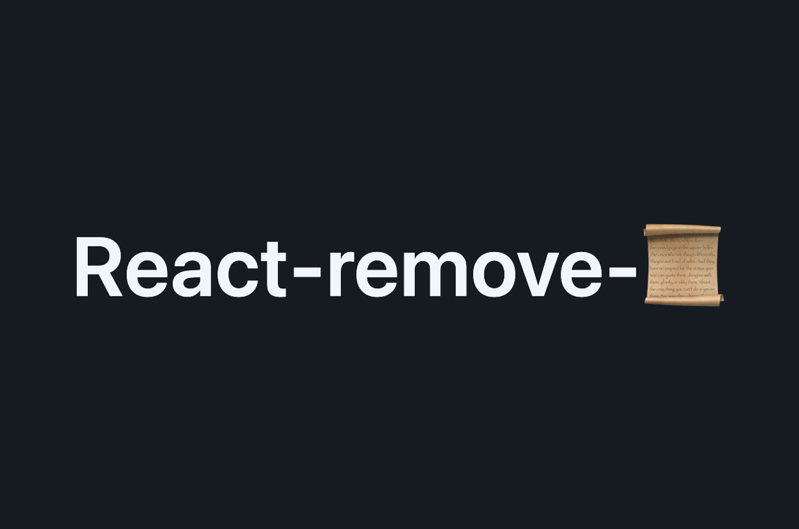 React Remove Scroll