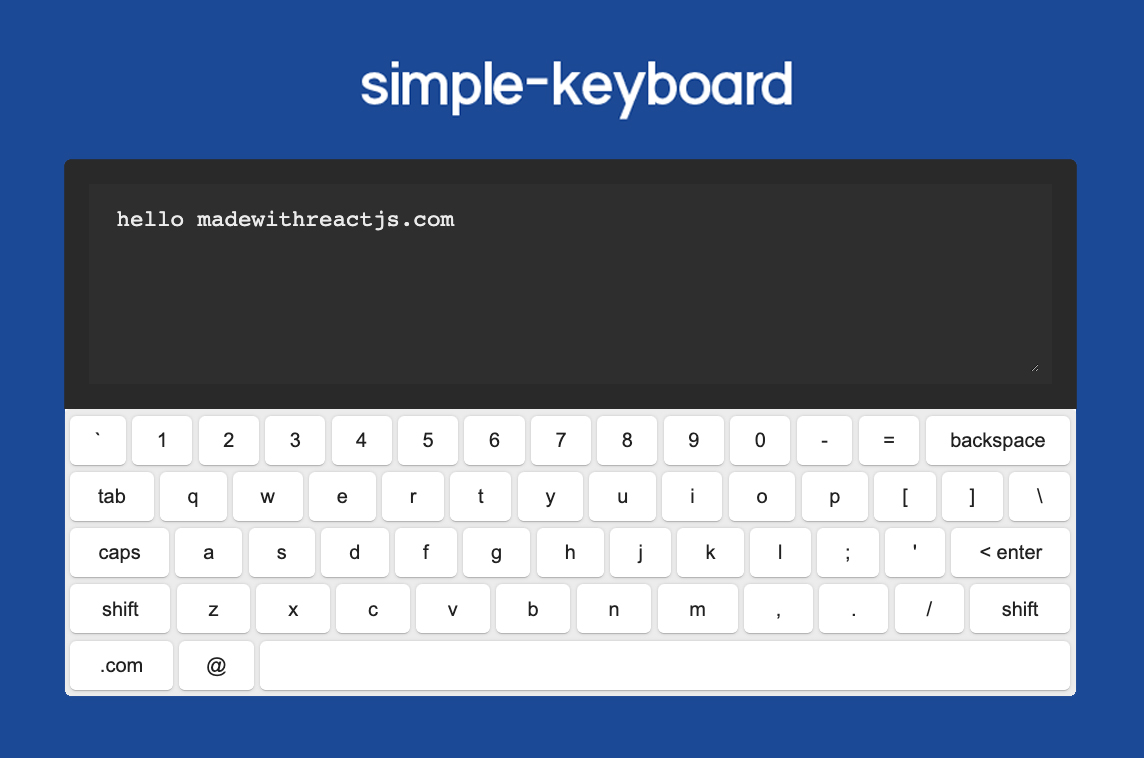 React Simple Keyboard