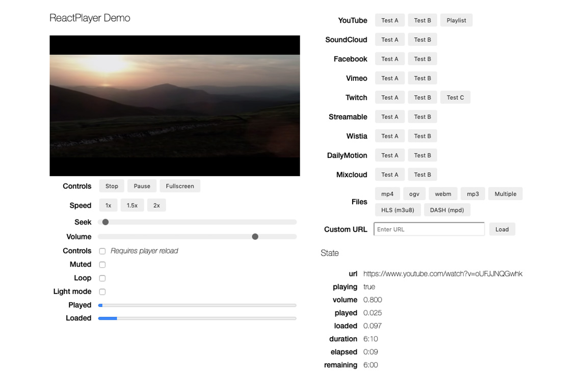 ReactPlayer