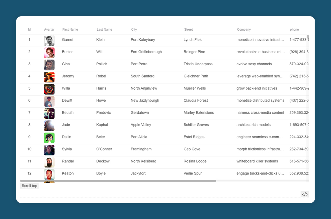 RSUITE Table