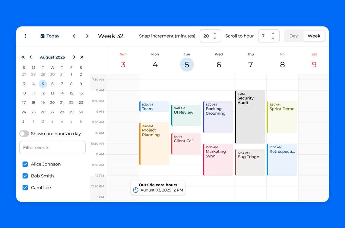 Bryntum Calendar
