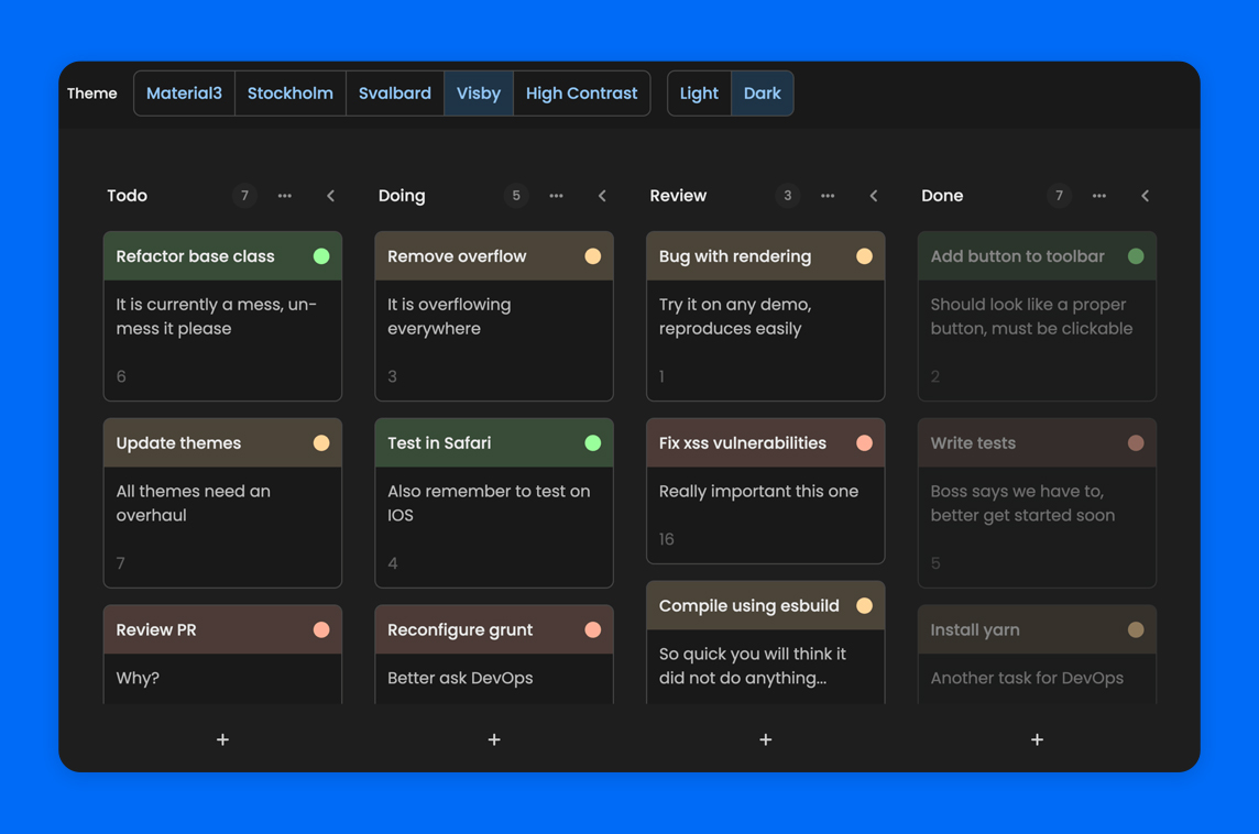 Bryntum Task Board