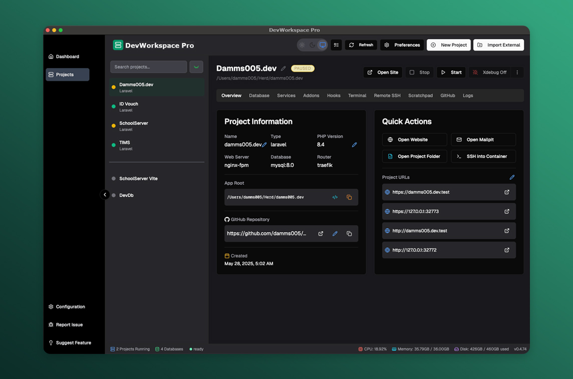 DevWorkspace Pro