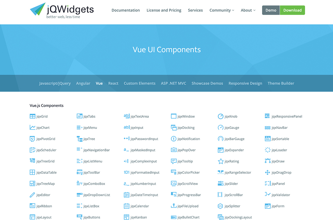 jQWidgets Vue