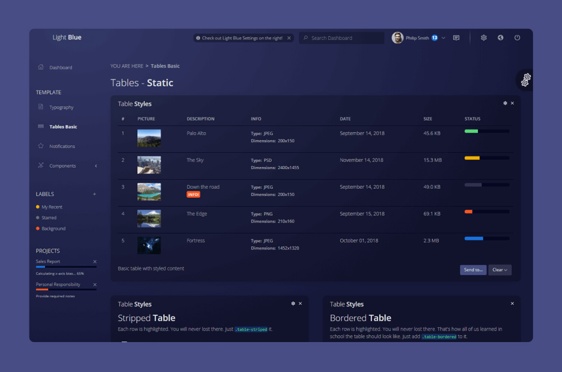 Light Blue Vue Admin
