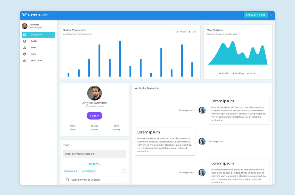 MaterialPro Vuetify Admin Lite