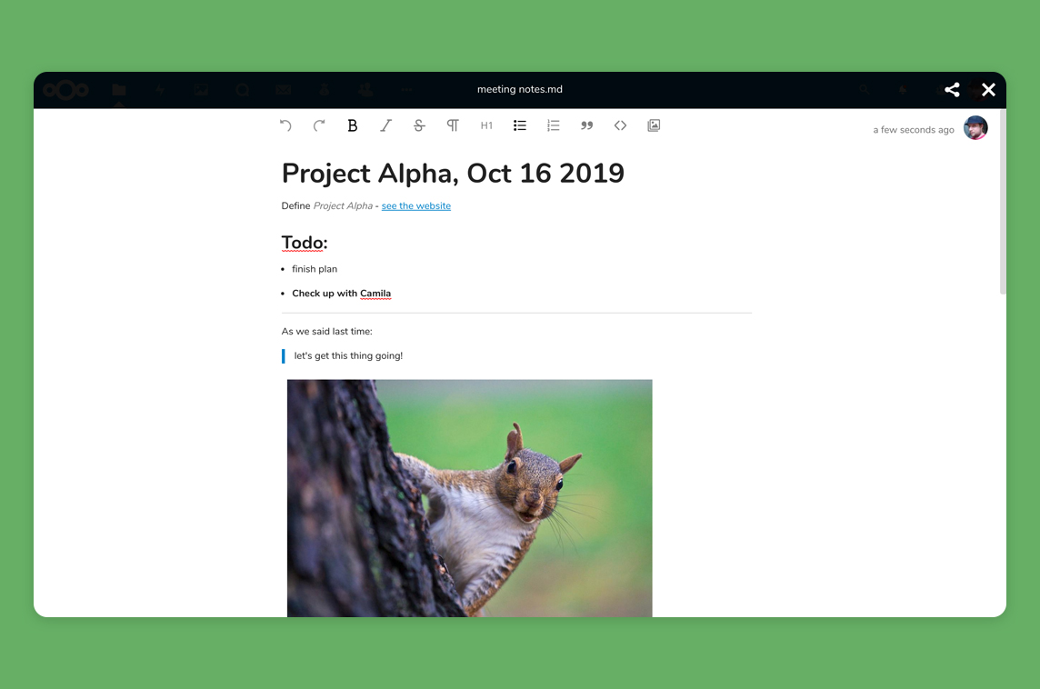 Nextcloud Text