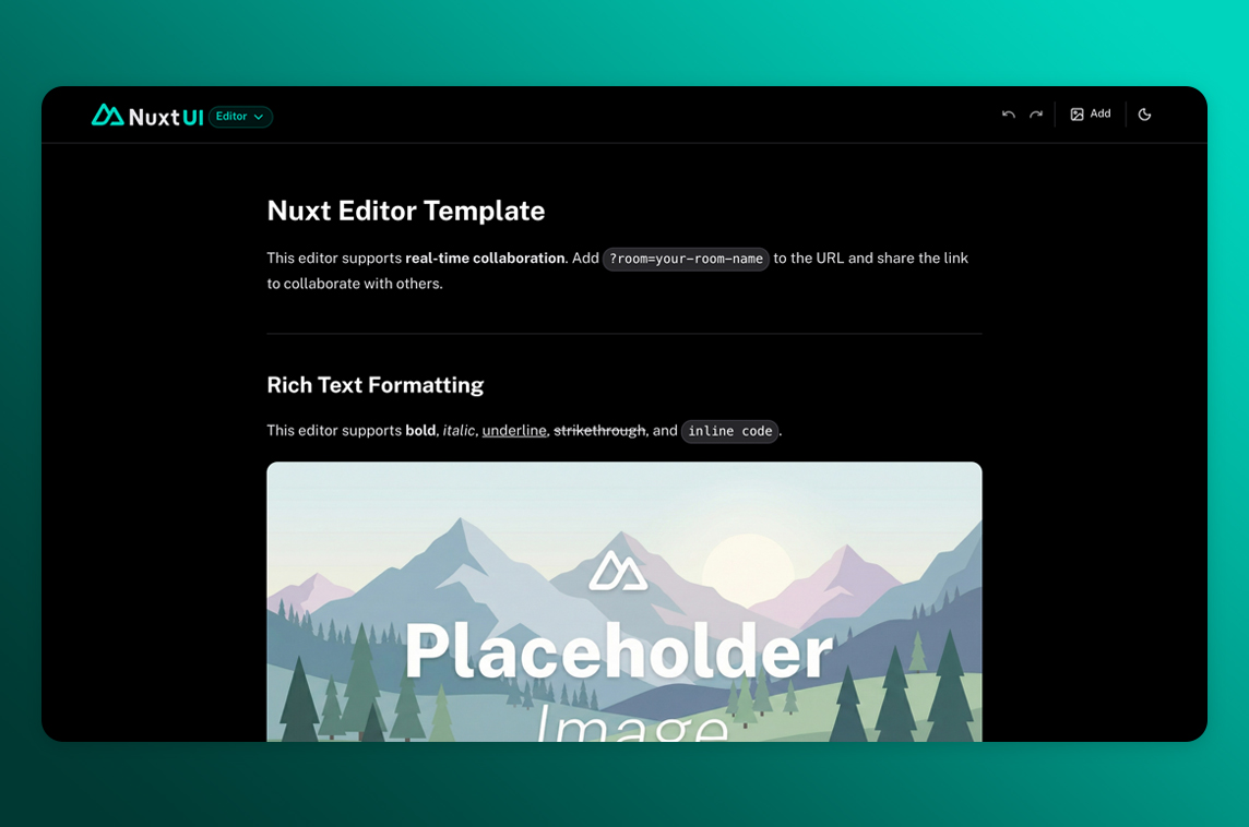 Nuxt Editor Template