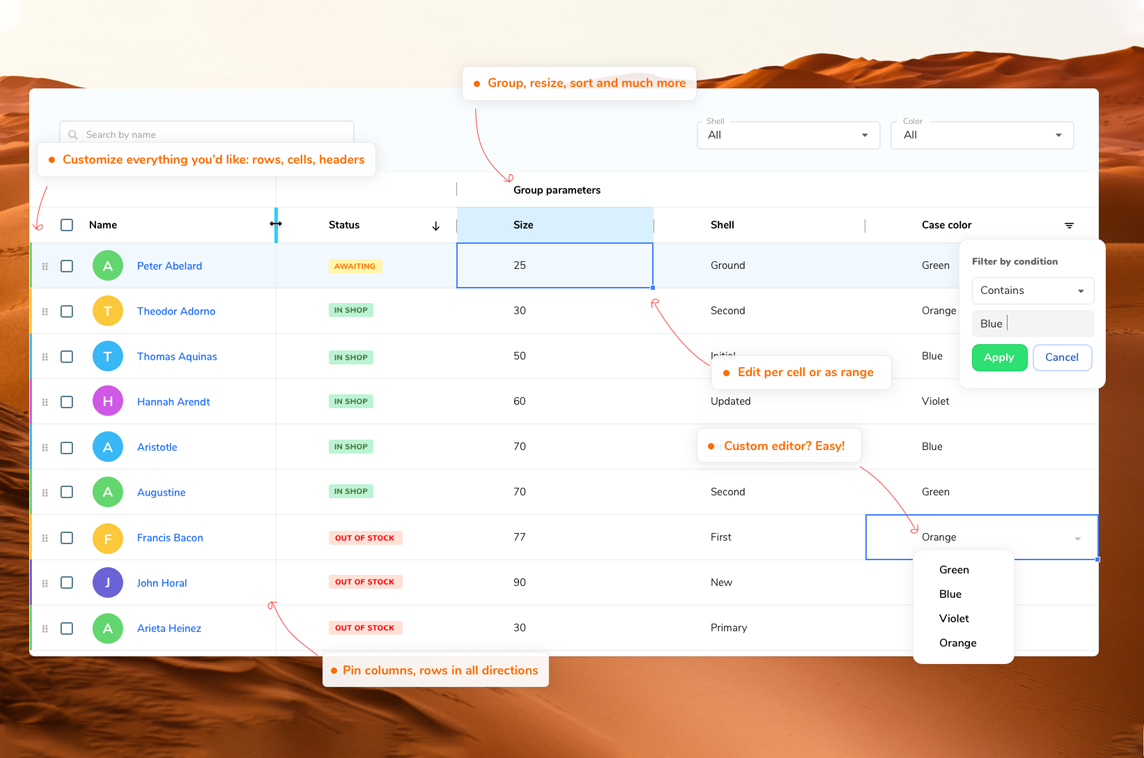 RevoGrid for Vue