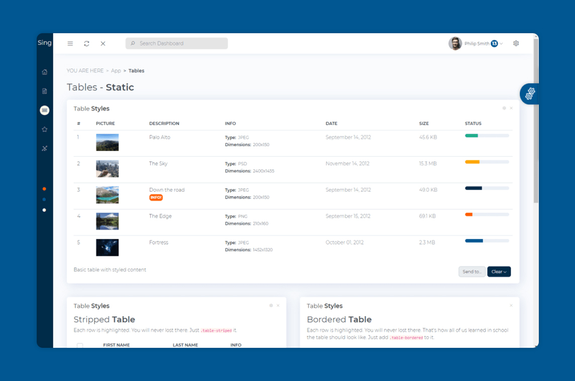 Sing App Vue Dashboard
