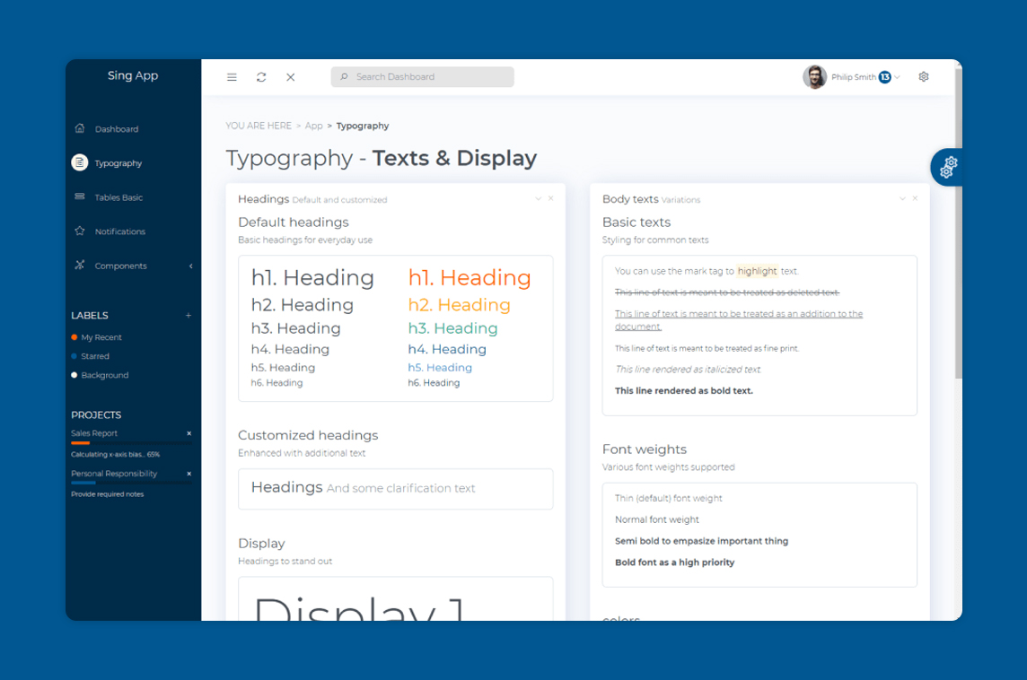Sing App Vue Dashboard