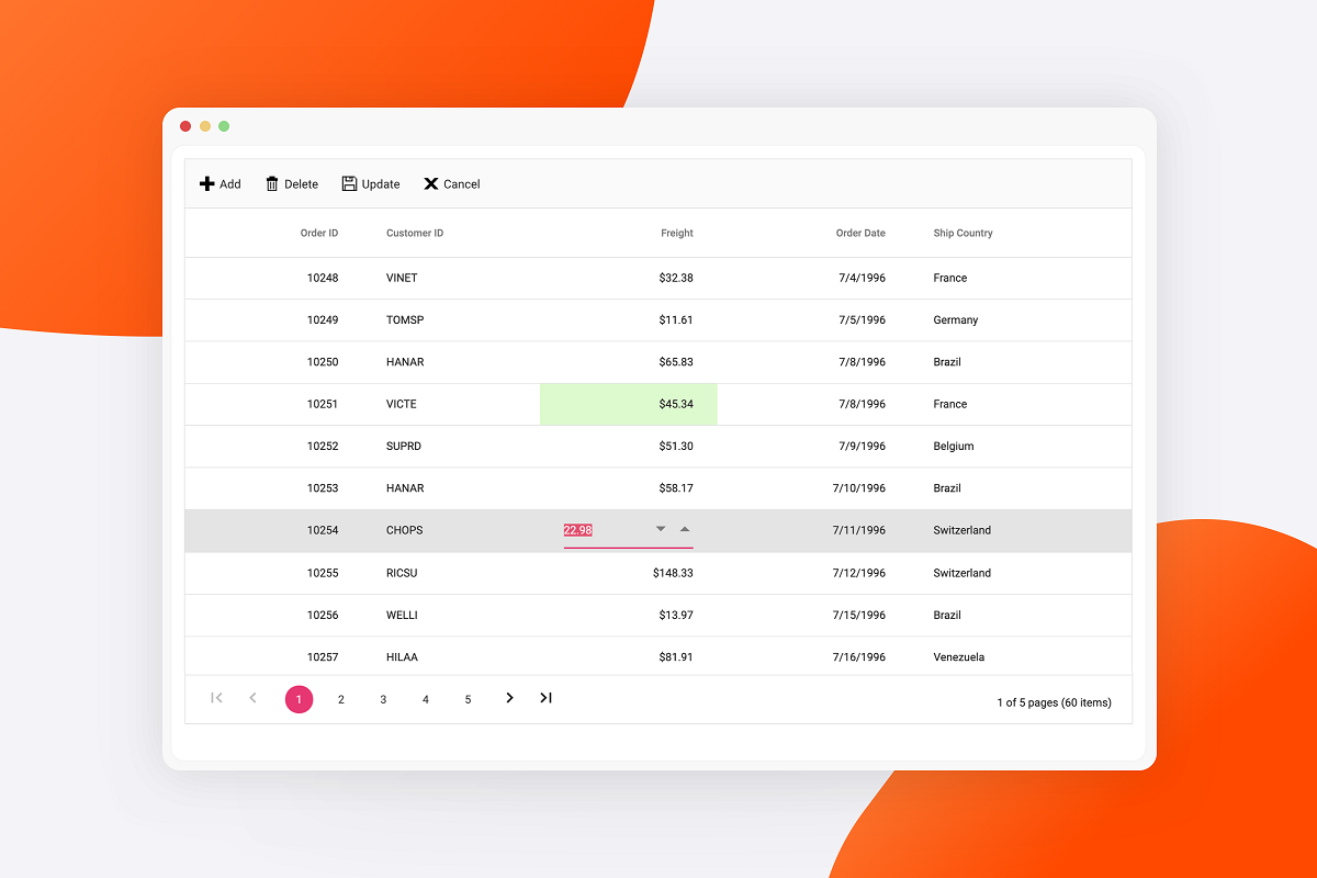 Syncfusion Vue Data Grid