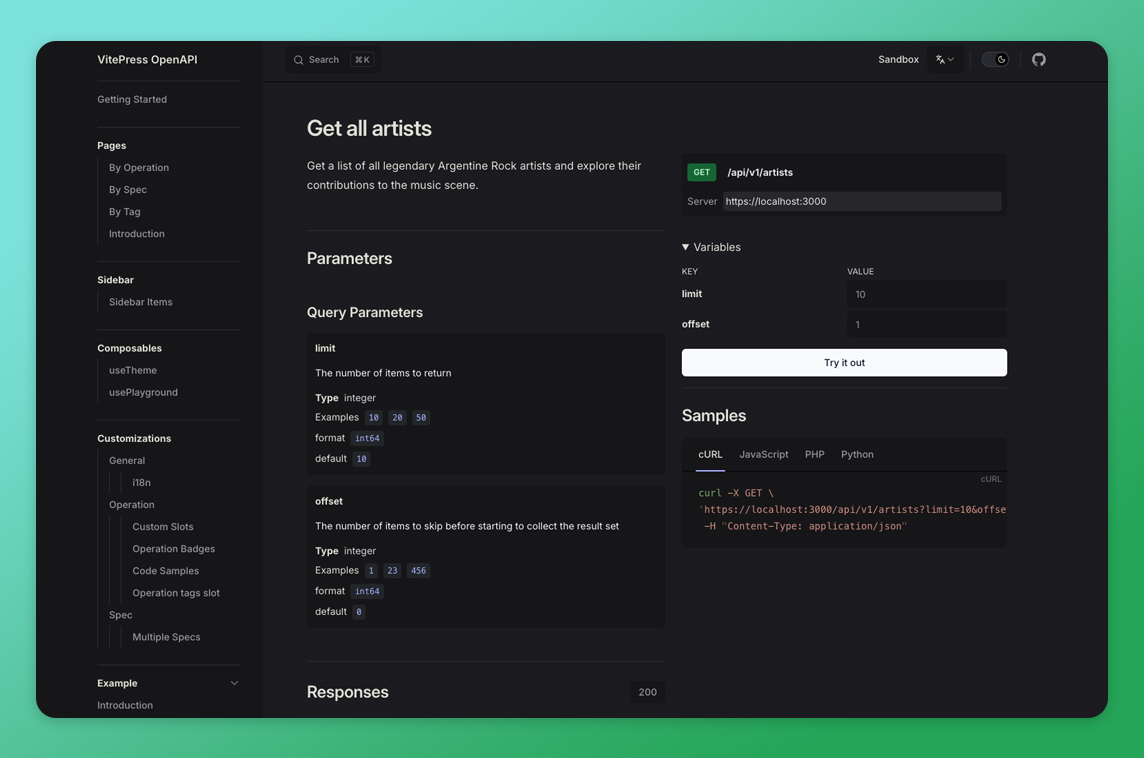 VitePress OpenAPI