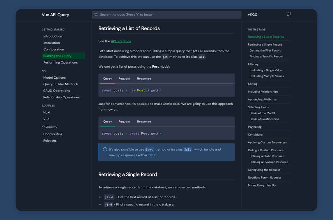 Vue API Query
