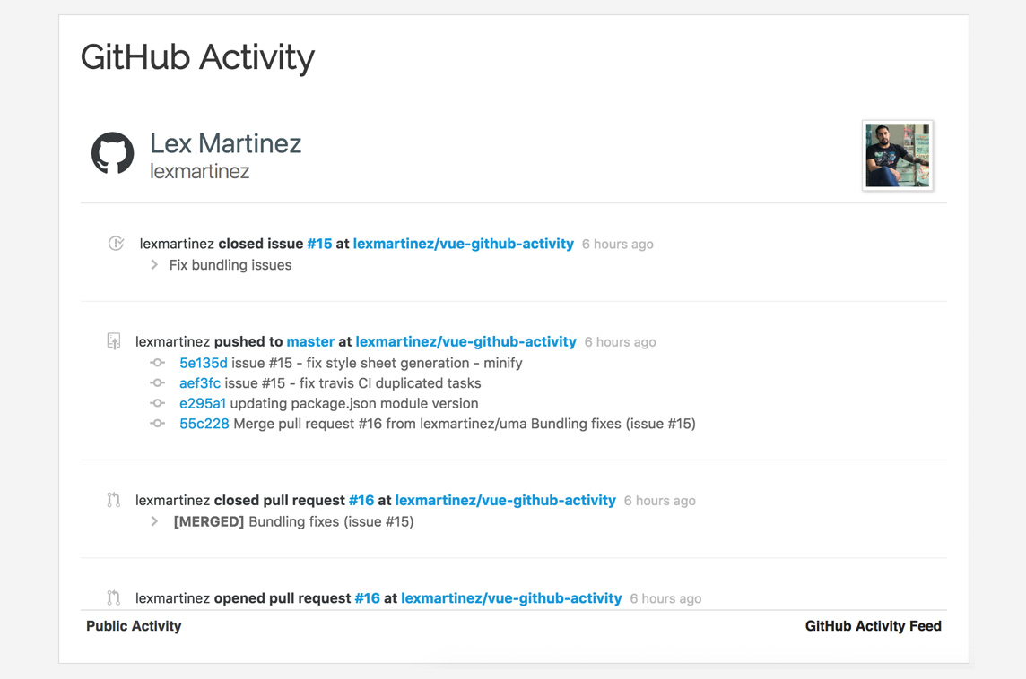 Vue Github Activity