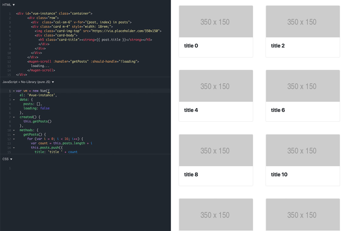 Vue Mugen Scroll