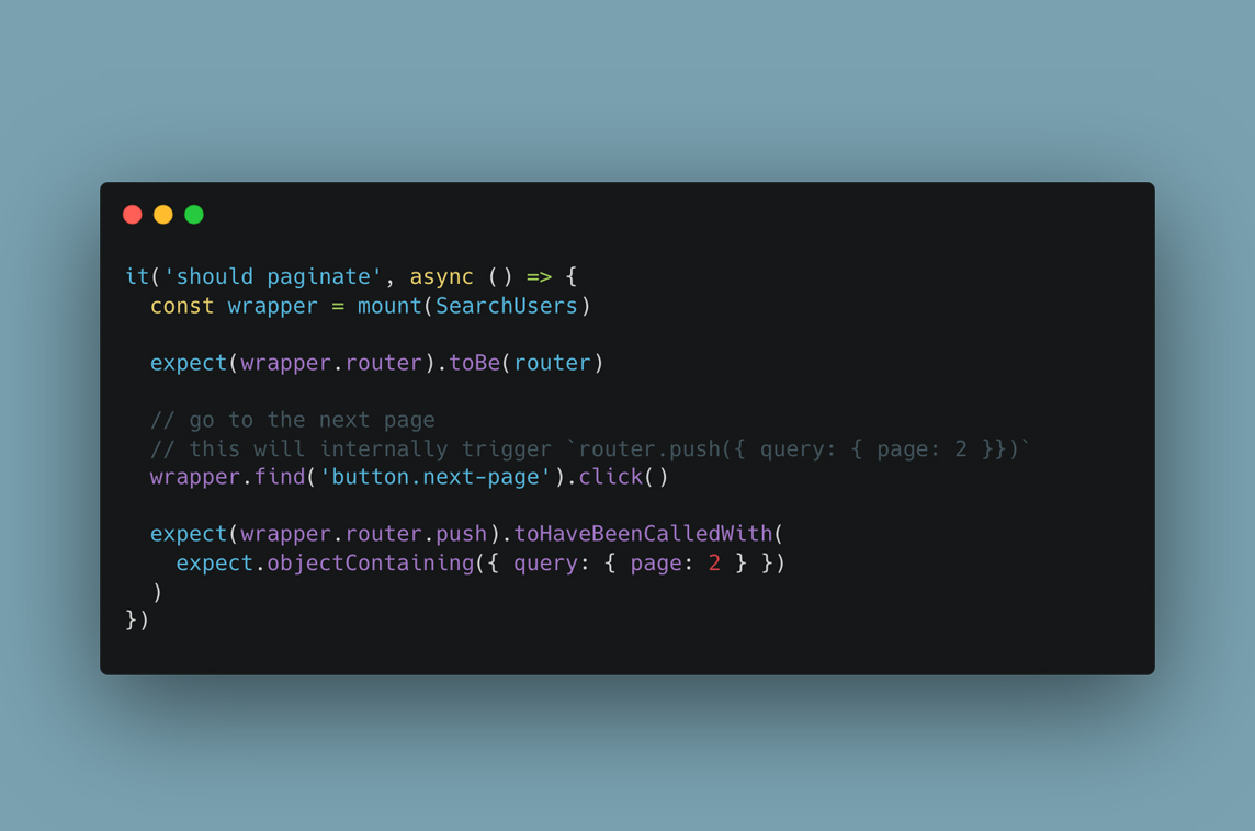Vue Router Mock