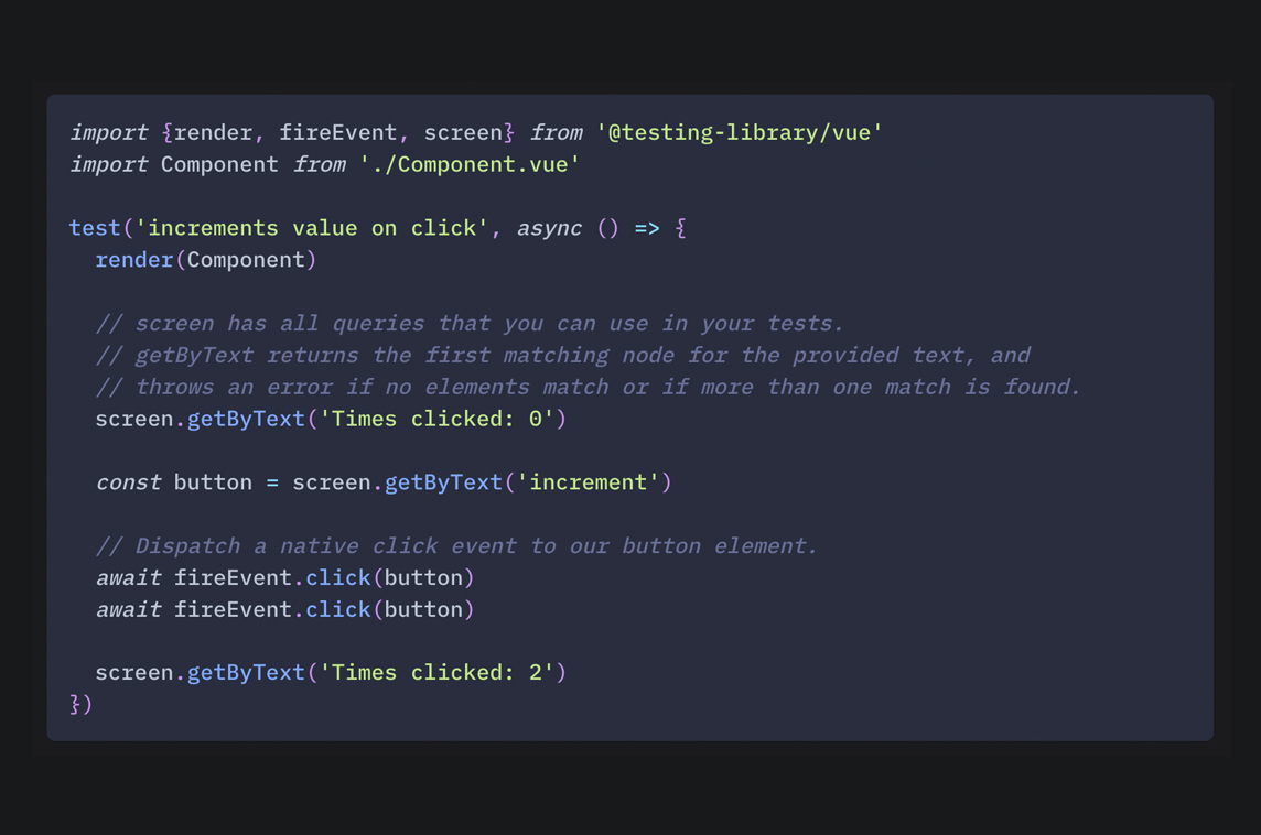Vue Testing Library