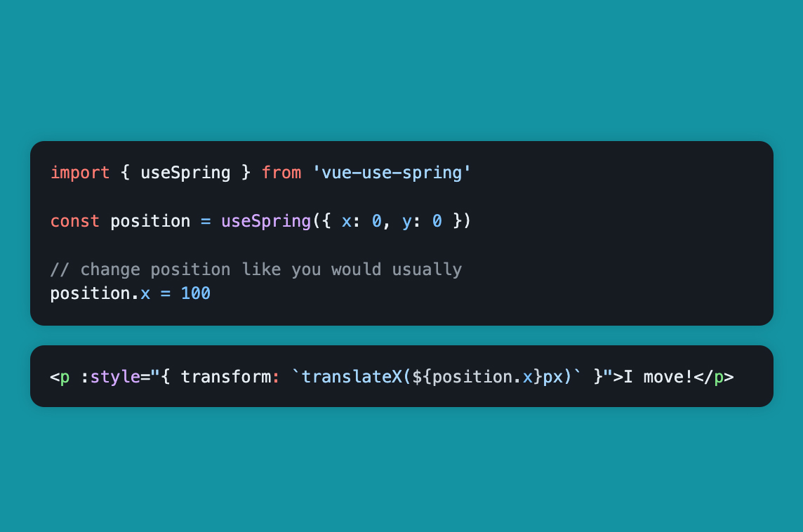 Vue Use Spring