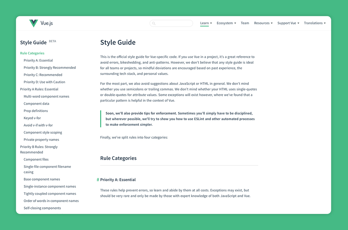 Vue.js 2 Styleguide