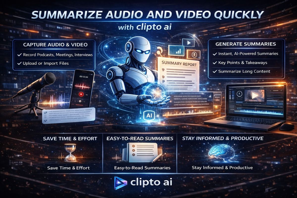 Summarize Audio and Video Quickly with Clipto AI